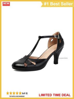 Women's Mary Jane T-Strap Heels Retro Vintage Pumps